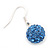 Sky Blue Crystal Ball Drop Earrings In Silver Plated Finish - 12mm Diameter/ 3cm Length - view 2