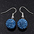 Sky Blue Crystal Ball Drop Earrings In Silver Plated Finish - 12mm Diameter/ 3cm Length - view 3