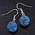 Sky Blue Crystal Ball Drop Earrings In Silver Plated Finish - 12mm Diameter/ 3cm Length - view 6