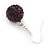 Deep Purple Crystal Ball Drop Earrings In Silver Plated Finish - 12mm Diameter/ 3cm Length - view 7