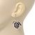 Silver Plated 'Rose' Drop Earrings - 4cm Length - view 4