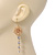 Gold Plated Mesh Crystal 'Rose' Drop Earrings - 8cm Length - view 3