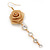 Gold Plated Mesh Crystal 'Rose' Drop Earrings - 8cm Length - view 5