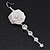 Light Silver Tone Mesh Crystal 'Rose' Drop Earrings - 8cm Length - view 6