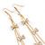 Long Tassel With Crystal Bow Earrings In Gold Plated Metal - 15cm Length - view 5