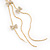 Long Tassel With Crystal Bow Earrings In Gold Plated Metal - 15cm Length - view 8