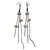 Long Tassel With Crystal Bow Earrings In Gun Metal - 15cm Length - view 2