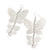 Long Lightweight Filigree Diamante 'Butterfly' Earrings In Silver Plating - 8cm Length - view 8