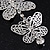 Long Lightweight Filigree Diamante 'Butterfly' Earrings In Silver Plating - 8cm Length - view 6