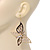 Large Diamante Filigree 'Butterfly' Drop Earrings In Gold Plating - 8.5cm Length - view 6