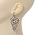 Open Cut Diamante 'Rose' Drop Earrings In Gun Metal Finish - 6.5cm Length - view 4