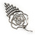Open Cut Diamante 'Rose' Drop Earrings In Gun Metal Finish - 6.5cm Length - view 6