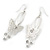 Silver Plated Filigree Diamante 'Butterfly' Drop Earrings - 7cm Length - view 8