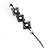 Long Black Floral Filigree Drop Earrings - 12.5cm Length - view 4