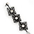 Long Black Floral Filigree Drop Earrings - 12.5cm Length - view 3