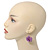3D Purple Diamante 'Rose' Drop Earrings In Silver Plating - 5cm Length - view 6