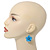 3D Light Blue Diamante 'Rose' Drop Earrings In Silver Plating - 5cm Length - view 6
