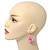 3D Light Pink Diamante 'Rose' Drop Earrings In Silver Plating - 5cm Length - view 6