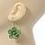 3D Lemon Green Diamante 'Rose' Drop Earrings In Silver Plating - 5cm Length - view 3