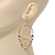 Clear Crystal Chain Hoop Earrings In Gold Plated Metal - 8cm Length - view 3