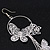Long Delicate Filigree Butterfly Drop Earrings In Silver Plating - 13cm Length - view 4