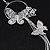 Long Delicate Filigree Butterfly Drop Earrings In Silver Plating - 13cm Length - view 5