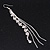 Long Silver Plated Clear Diamante 'Tassel' Drop Earrings - 11cm Length - view 2