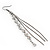 Long Gun Metal Clear Diamante 'Tassel' Drop Earrings - 11cm Length - view 4