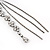 Long Gun Metal Clear Diamante 'Tassel' Drop Earrings - 11cm Length - view 6
