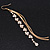 Long Gold Plated Clear Diamante 'Tassel' Drop Earrings - 11cm Length - view 5