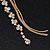 Long Gold Plated Clear Diamante 'Tassel' Drop Earrings - 11cm Length - view 6