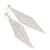 Long Top Grade Austrian Crystal Mesh Earrings In Silver Plating - 8cm L - view 8
