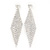 Long Top Grade Austrian Crystal Mesh Earrings In Silver Plating - 8cm L - view 2