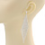 Long Top Grade Austrian Crystal Mesh Earrings In Silver Plating - 8cm L - view 3