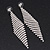 Long Top Grade Austrian Crystal Mesh Earrings In Silver Plating - 8cm L - view 11