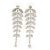 Long Crystal 'Leaf' Earrings In Silver Plating - 8.5cm Length - view 2