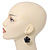 3D Black Diamante 'Rose' Drop Earrings In Silver Plating - 5cm Length - view 6