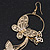 Long Delicate Filigree Butterfly Drop Earrings In Gold Plating - 13cm Length - view 6
