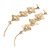 Long Gold Tone Floral Filigree Drop Earrings - 12.5cm Length