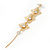 Long Gold Tone Floral Filigree Drop Earrings - 12.5cm Length - view 9