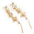 Long Gold Tone Floral Filigree Drop Earrings - 12.5cm Length - view 8