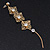 Long Gold Tone Floral Filigree Drop Earrings - 12.5cm Length - view 5