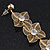 Long Gold Tone Floral Filigree Drop Earrings - 12.5cm Length - view 6