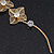 Long Gold Tone Floral Filigree Drop Earrings - 12.5cm Length - view 7