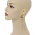 Long Gold Tone Floral Filigree Drop Earrings - 12.5cm Length - view 3