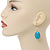 Gold Plated Turquoise Stone Wired Bead Drop Earrings - 5cm Length - view 2