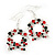 Red/Green/White Crystal Christmas Holly Wreath Drop Earrings In Silver Plating - 5cm Length - view 6