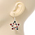 Red/Green/White Crystal 'Christmas Star' Drop Earrings In Silver Plating - 4.5cm Length - view 3
