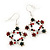Red/Green/White Crystal 'Christmas Star' Drop Earrings In Silver Plating - 4.5cm Length - view 6