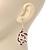 Green/Red/White Christmas Crystal Jingle Bell Drop Earrings In Silver Plating - 5.5cm Length - view 3